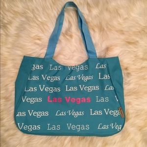 Bovano Las Vegas aqua tote bag